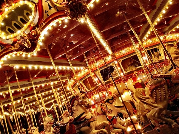16x20 Midnight Carousel, large wall art, carnival ride photograph, whimsical, fantasy, home decor, fine art photo print