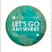 Wanderlust art print, motivational adventure art travel print , teal turquoise, globe art, modern, motivational excercise