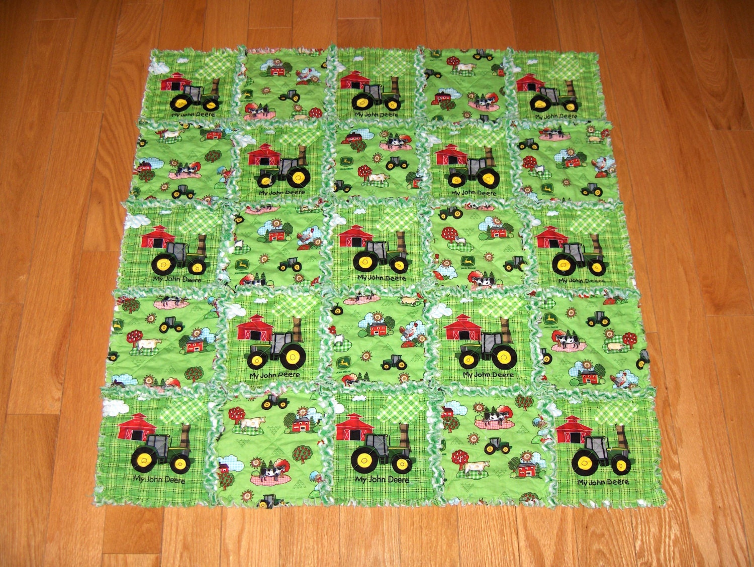 My John Deere Baby Boy Rag Quilt Tractor Farm Barn By 1723diane