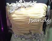 Custom made  light yellow and blue chiffon prom dress, evening gown , bridesmaid dress ,party dress