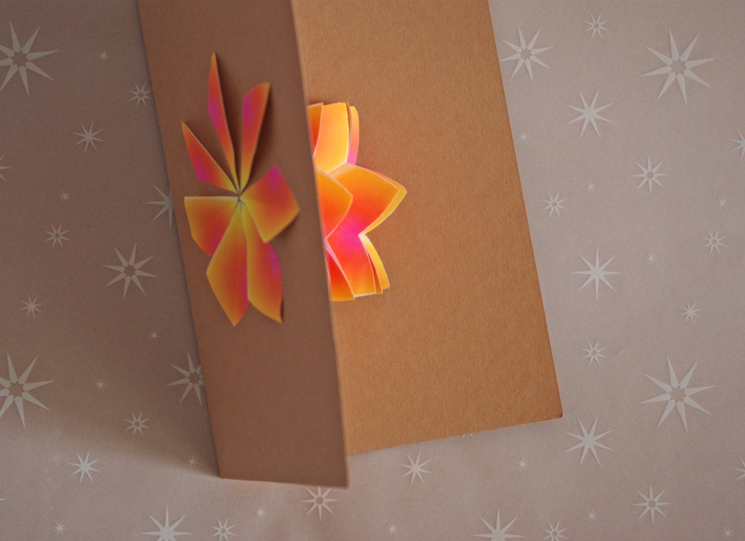 Handmade pop up card for all occasions. Flowers bouquet  in bright colors