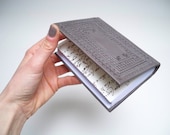 Grey Miniature Leather Book, hand tooled, antique style