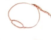 Tiny crystal circle rosegold bracelet-minimal jewelry-infinity circle charm