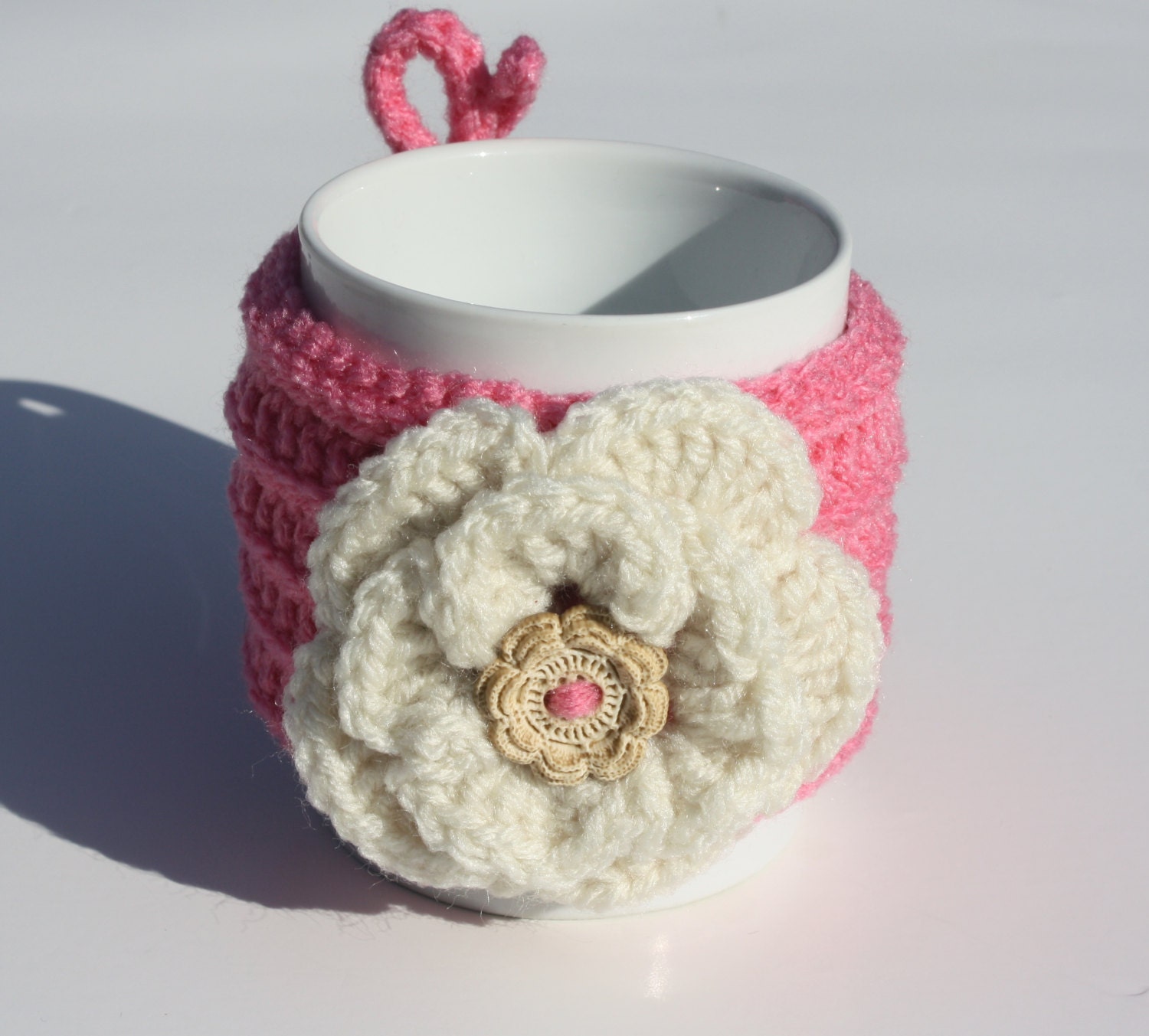 Crochet Cup Cozy - Mug Cozy, Coffee Cozy, Tea Cozy, Mug Sleeve, Tea Cup Sleeve, Reusable Cup Cozy, Cosy, Koozie, Kozy, Pink Cosy