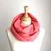 Coral infinity scarf   pomegranate circle scarf womens scarves loop ,  crinkle effect fabric rusteam  europeanstreetteam snood red