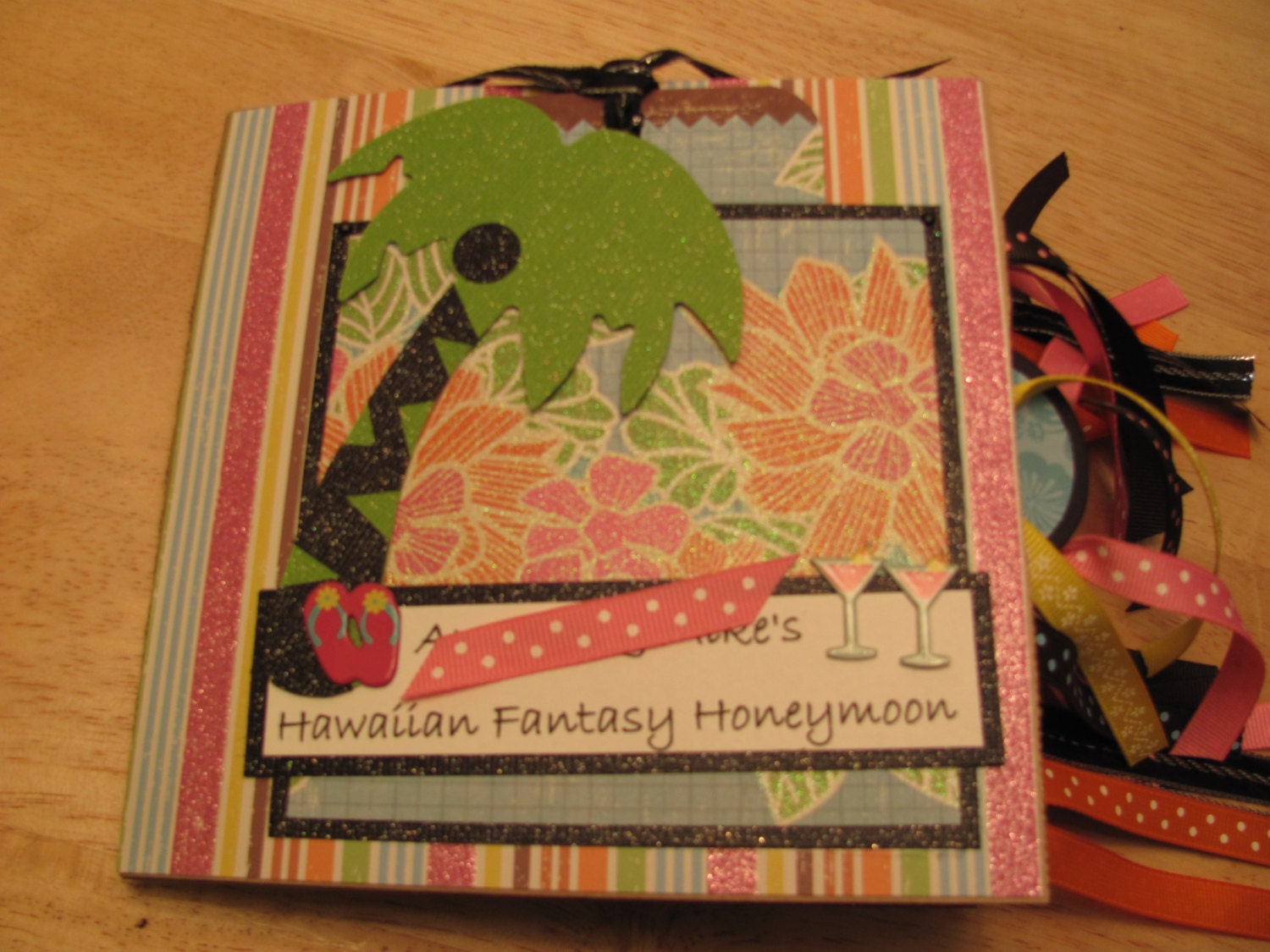 Our Hawaiian Fantasy Honeymoon Vacation - Bridal Shower - Wedding - Paper Bag Scrapbook - Mini Album - Brag Book - Photo Holder