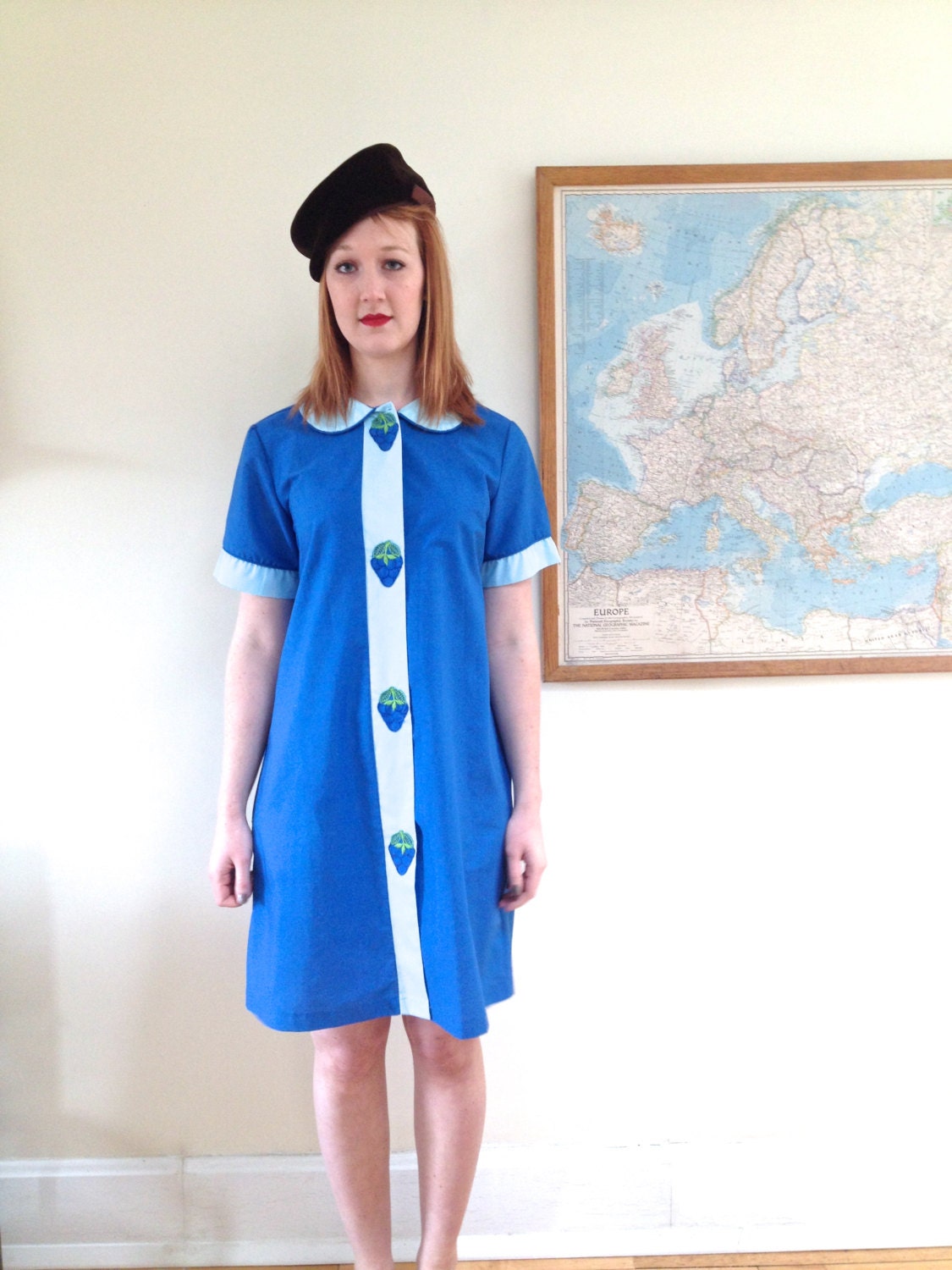 vintage 60s Blueberry Shift Dress