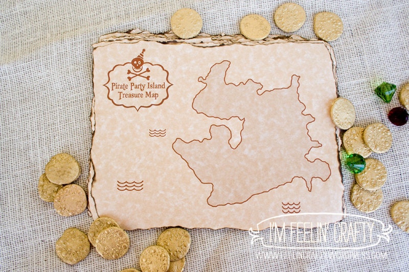 Pirate Party Trasure Map- Printable- Black