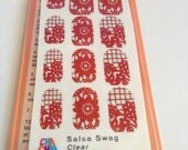 RED Papel Picado Mexican Cut Paper Nail Decals