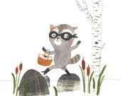 8" x 10" RACCOON PRINT from my original illustration