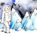 Yeti / Abominable Snowman Print of a Watercolor Painting, Snow Art Drawing Winter Cold Chilly