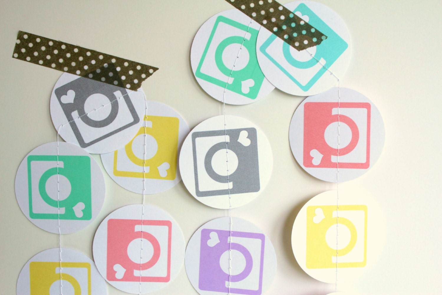 Instagram garland - camera photo booth prop - party decor
