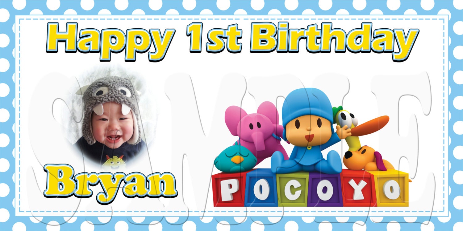 Pocoyo Personalized Custom Birthday Banner Party Decoration
