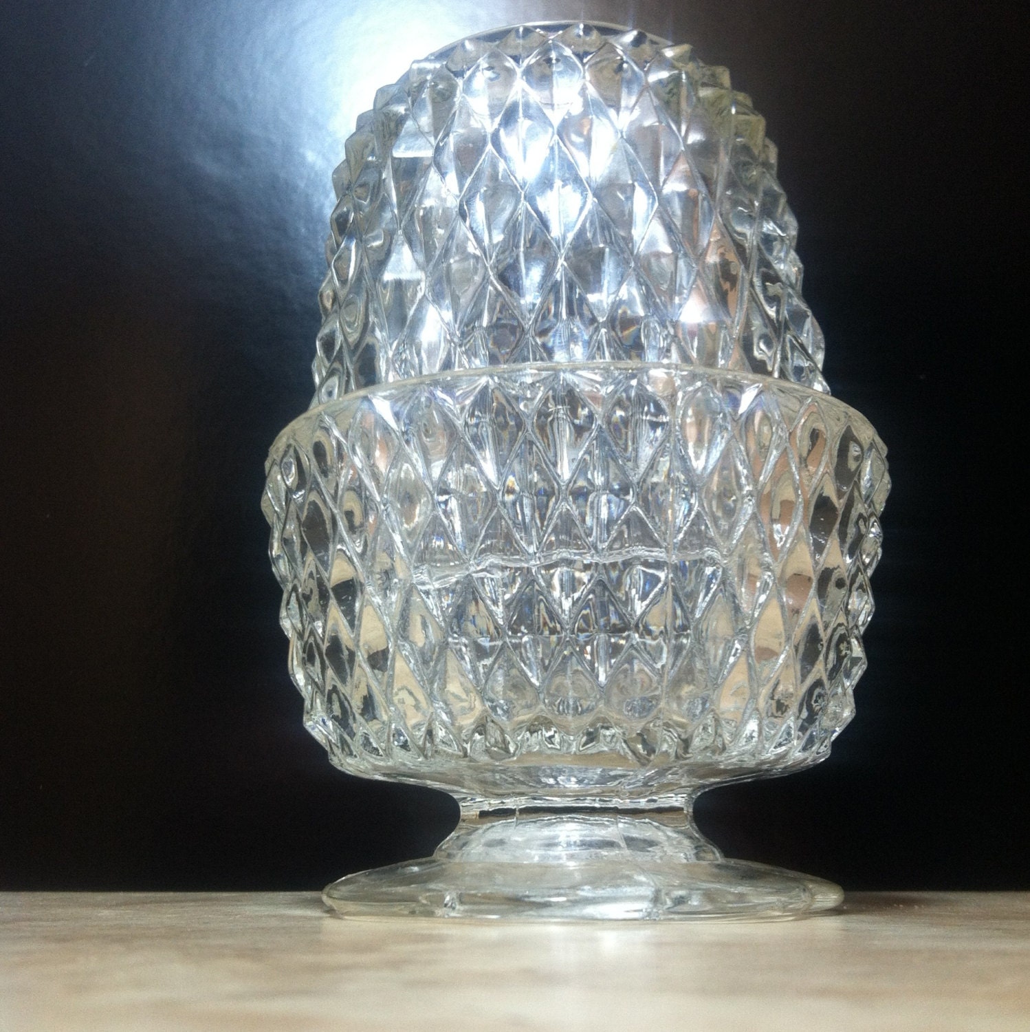 Votive Diamond Point Candle Holder or Angel Fairy Lamp w Chimney