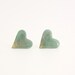 SEAFOAM GOLD HEART Flecks leaf resin Stud Earrings Silver polymer clay two tone aqua Fabric Giftbag