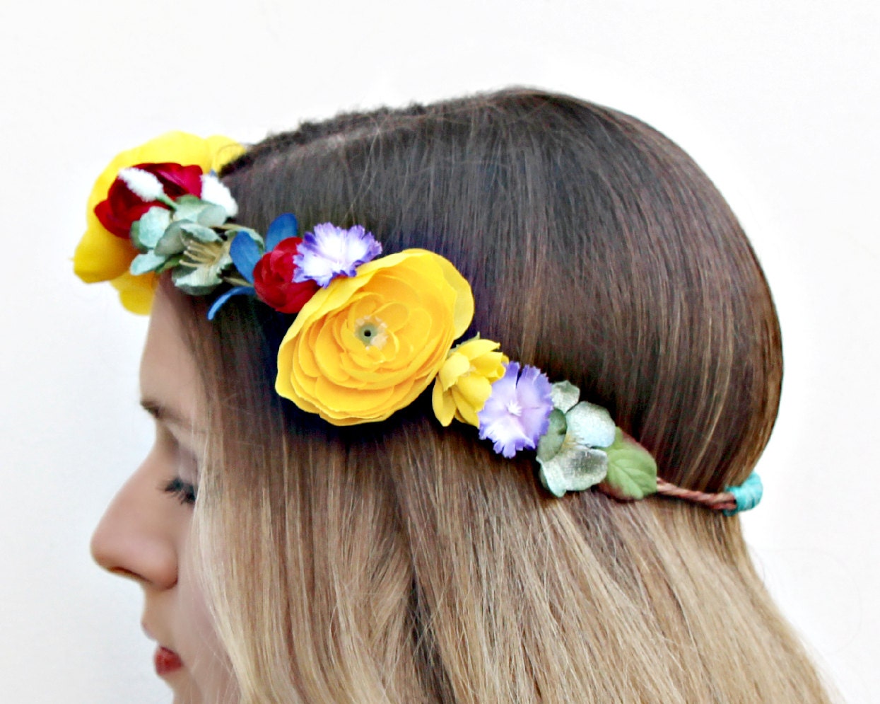 Layla - spring and summer flower crown, floral wreath, wedding, Ren Faire