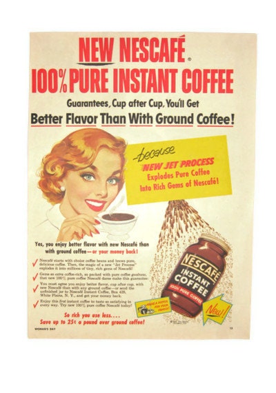 Vintage ad for Nescafe Coffee vintage coffee ad by PastEncounters