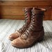 Brown Leather Roper Boots // Western Lace Ups // Barn paddock boots // Mens 8.5 Womens 10 // SIERRA