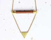 The Triangle necklace /// Reclaimed wood and brass