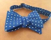 Polka Dot Navy Bow Tie