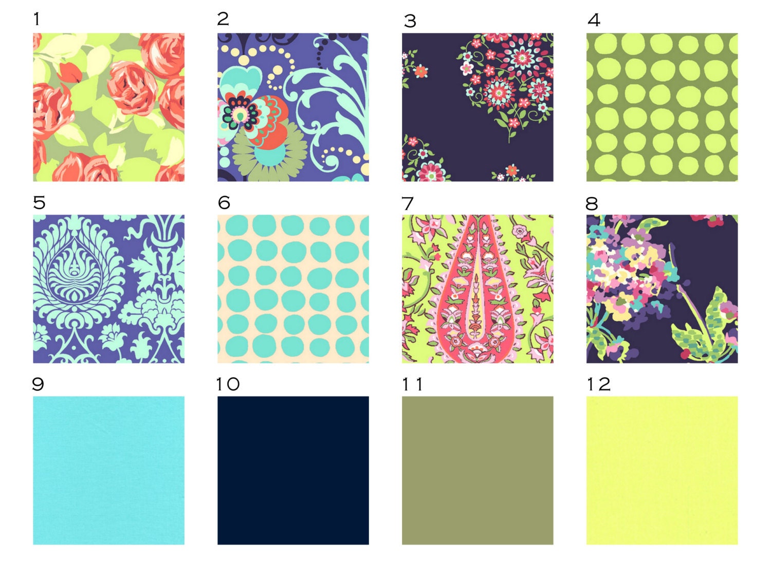 Toddler bedding set in Amy Butler Soul Palette