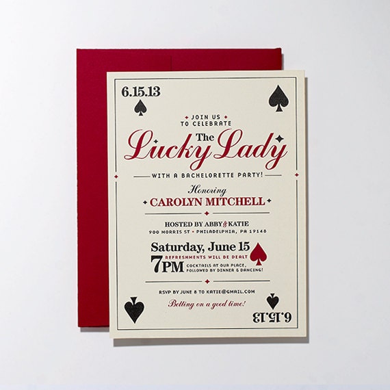 Lucky Bachelor & Bachelorette Party Custom Invitations: Set of 10