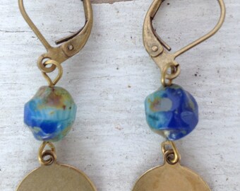 Antiqued Brass Trinity Brass Dream Earrings