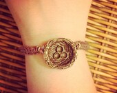 Brass Birds Nest Hemp Weaved Bracelet