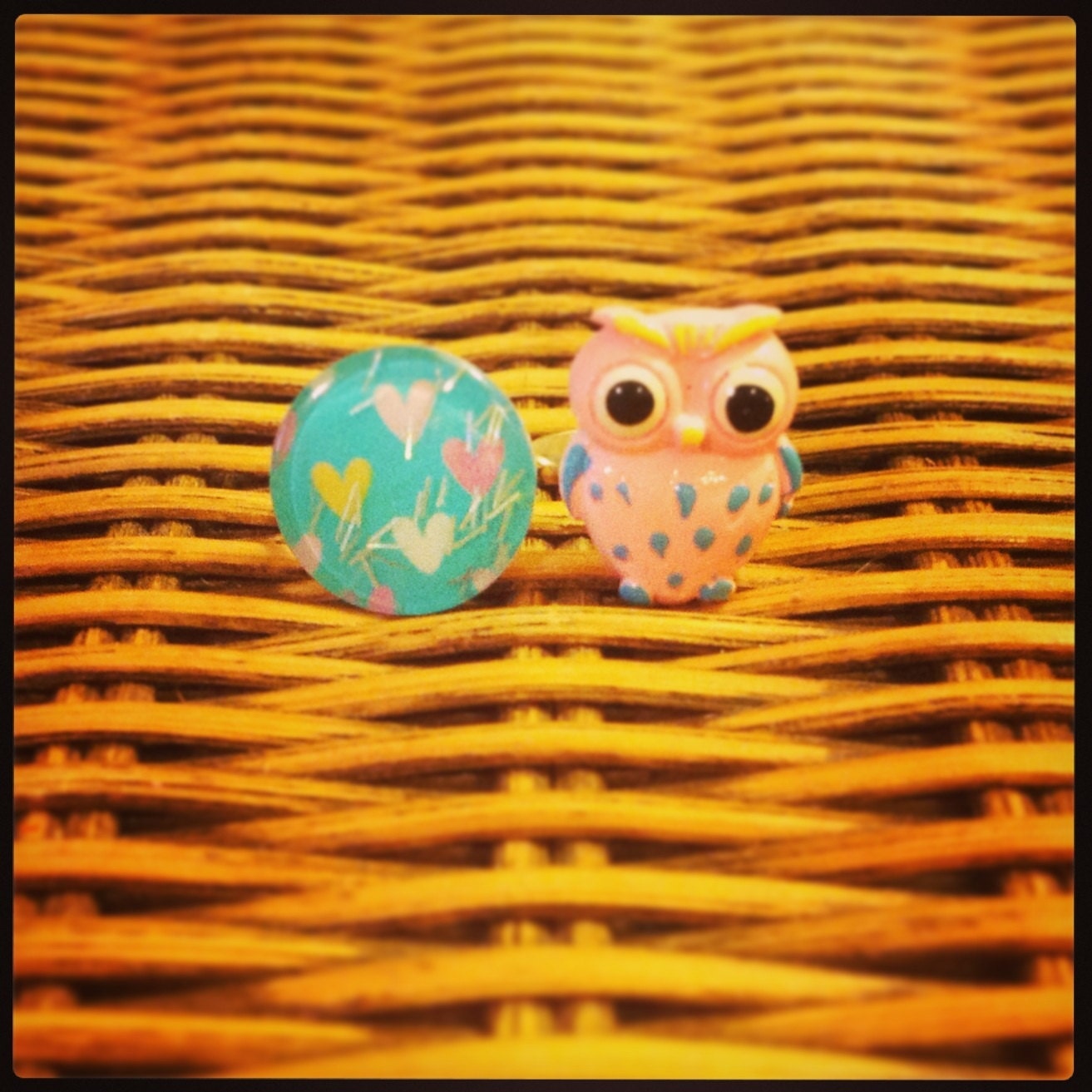 Owl & Heart Adjustable Ring Set