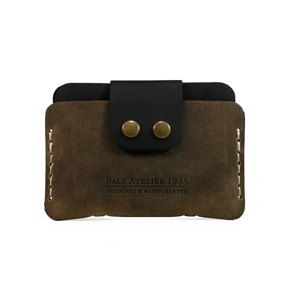 Slim Leather Wallet with cash and credit card holder men wallet and women double snap wallet