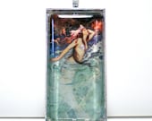 Mermaid Photo Pendant, Mermaid Glass Dome Pendant, Fantasy Pendant, Altered Art Pendant