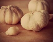 Garlic Cloves Sepia 5x7 Food Photography Kitchen Decor Restaurant Healthy Food Vegetable Photography Garlic Sepia