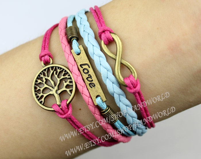 Wishing Tree Bracelet Love And Infinity Karma Bracelet Wish Bracelet Antique Bronze Bracelet Friendship Charm Bracelet-N1448