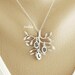 Family Tree Necklace, THREE Initial Jewelry, Leaf initial charm, Children name, Sister Necklace, Grandchildren Mother's Day necklace