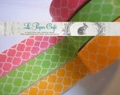 JUICY BRIGHT DAMASK Trio Washi Tape - Decorative Pattern Masking Tape - 15mm x 10m each