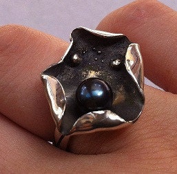 Sterling Silver Pearl Ring (AER5)