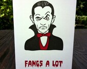 Fangs a Lot Letterpress Thank You Card