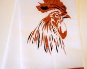 Linen Guest Towel Carolina Gamecock Garnet and Black Stenciled Painted Sports Fans Unique Fighting Gamecock Mascot Home Decor