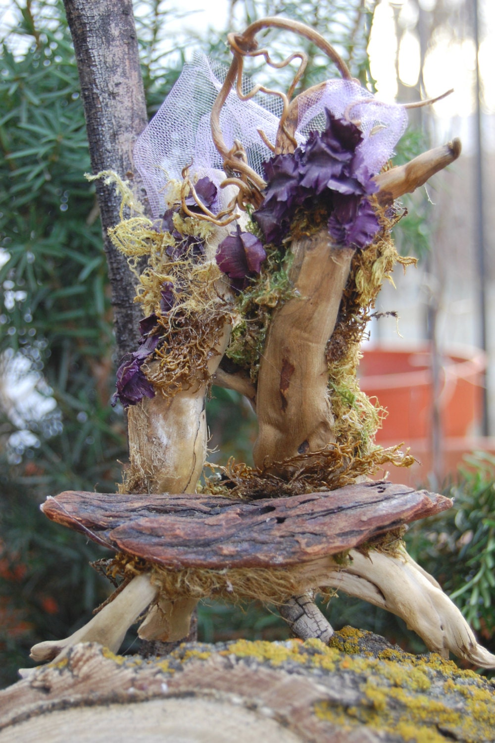 Purple Blossoms Chair Fairy Fae Hobbit Fantasy Magical