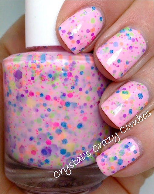 NEW Neon--I Lost My Marbles: Custom-Blended NEON Glitter Nail Polish / Lacquer