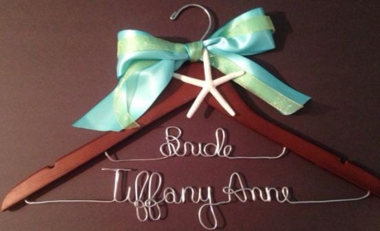 Custom 2 Line Starfish Hanger With 2 Color Double-Layer Ribbon in Your Colors