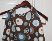 Nursing Cover - Blue, Aqua and Brown Circles