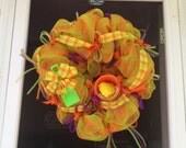 Beach Theme Mesh Door Wreath