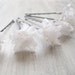 White Flowers Bobby Pins,Bridal Hair Pins, Woodland, Bridal Hair Clip, Small Flower Pins, Wedding Hair Accessory, set of 6