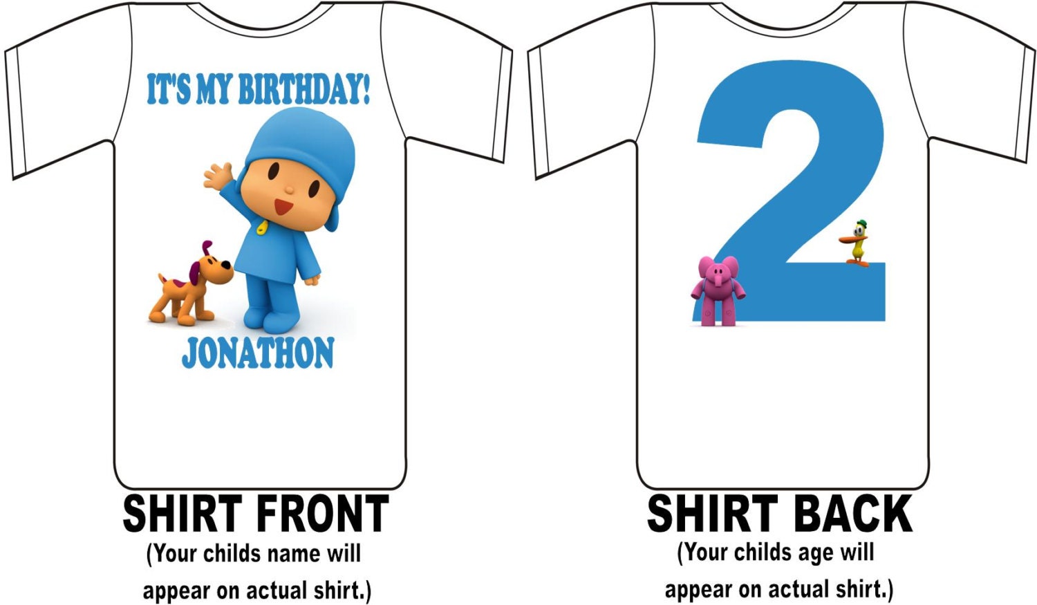 pocoyo birthday t shirts