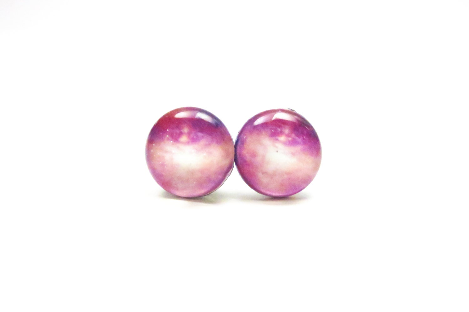 NILA - Pink Galaxy Earrings by hopestarbound