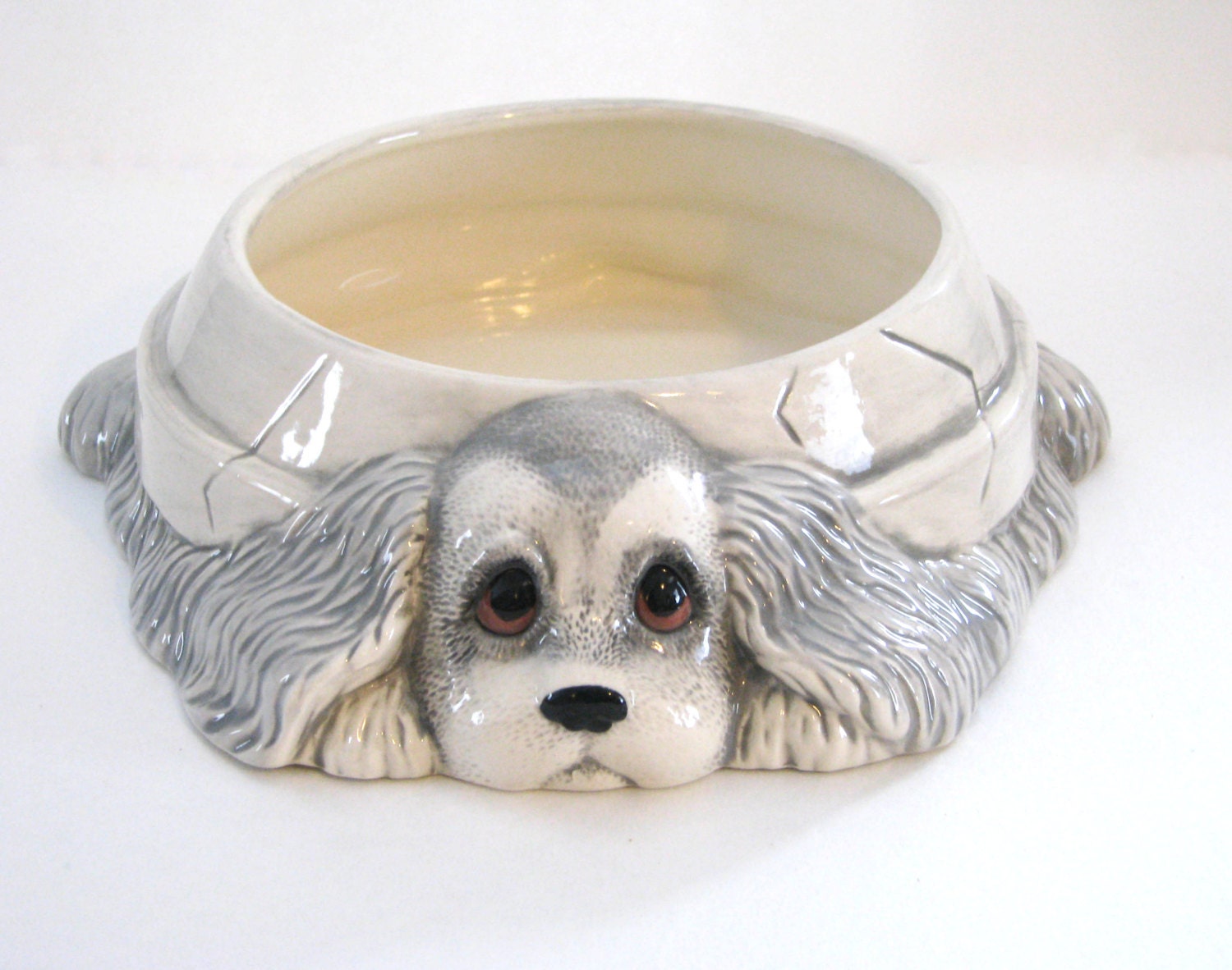 Customized Ceramic Dog Food or Water Bowl - 8.5 inches wide, hand made