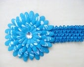 Baby Headband, Infant Headband, Toddler Headband, Newborn Baby Girl Headband, Flower Headband, Girls Hair Accessory, Blue Baby Headband
