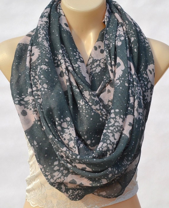 Fashion warm cotton scarf, abstract skull printed scarf gray, snowflake skull scarf, shawl, soft comfort women accessories