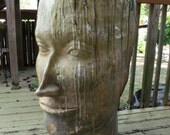 Unique Large Ceramic Head Sculpture, One-of-a kind, Handmade, Glazed & Kiln Fired, Original work by Artist Kosmas Ballis Sculptural Ceramics